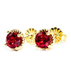 8ctw Round Cut Ruby/Aquamarine Rope Halo Stud Earrings