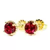 8ctw Round Cut Ruby/Aquamarine Rope Halo Stud Earrings