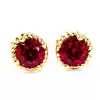 8ctw Round Cut Ruby/Aquamarine Rope Halo Stud Earrings