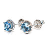 8ctw Round Cut Ruby/Aquamarine Rope Halo Stud Earrings