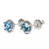 8ctw Round Cut Ruby/Aquamarine Rope Halo Stud Earrings