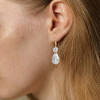 14ctw Pear Cut Milgrain Vintage Drop Earrings