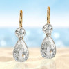 14ctw Pear Cut Milgrain Vintage Drop Earrings