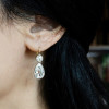 14ctw Pear Cut Milgrain Vintage Drop Earrings