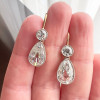 14ctw Pear Cut Milgrain Vintage Drop Earrings