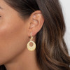 Flush Set Sandblasted Hollow Disc Starry Drop Earrings