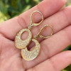Flush Set Sandblasted Hollow Disc Starry Drop Earrings
