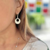 Flush Set Sandblasted Hollow Disc Starry Drop Earrings