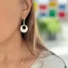 Flush Set Sandblasted Hollow Disc Starry Drop Earrings