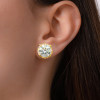 7.5ctw Round Cut Classic Halo Stud Earrings
