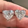 7ctw Martini Set Heart Cut Stud Earrings