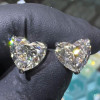 7ctw Martini Set Heart Cut Stud Earrings