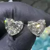 7ctw Martini Set Heart Cut Stud Earrings