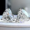 7ctw Martini Set Heart Cut Stud Earrings