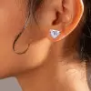 7ctw Martini Set Heart Cut Stud Earrings