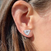 7ctw Martini Set Heart Cut Stud Earrings