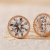 7.5ctw Round Cut Milgrain Vintage Stud Earrings
