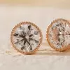 7.5ctw Round Cut Milgrain Vintage Stud Earrings