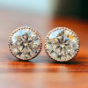 7.5ctw Round Cut Milgrain Vintage Stud Earrings