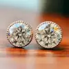 7.5ctw Round Cut Milgrain Vintage Stud Earrings