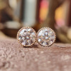 7.5ctw Round Cut Milgrain Vintage Stud Earrings
