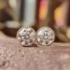 7.5ctw Round Cut Milgrain Vintage Stud Earrings