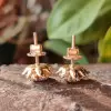4ctw Round Firework Cut Flower Stud Earrings