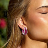 32ctw Invisible Set Ruby Inside-out Hoop Earrings