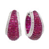 32ctw Invisible Set Ruby Inside-out Hoop Earrings