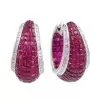 32ctw Invisible Set Ruby Inside-out Hoop Earrings