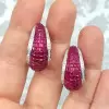 32ctw Invisible Set Ruby Inside-out Hoop Earrings