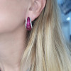 32ctw Invisible Set Ruby Inside-out Hoop Earrings