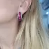 32ctw Invisible Set Ruby Inside-out Hoop Earrings