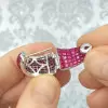 32ctw Invisible Set Ruby Inside-out Hoop Earrings