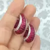 32ctw Invisible Set Ruby Inside-out Hoop Earrings