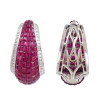 32ctw Invisible Set Ruby Inside-out Hoop Earrings