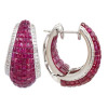 32ctw Invisible Set Ruby Inside-out Hoop Earrings