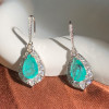 8ctw Pear Cut Paraiba Halo Vintage Drop Earrings