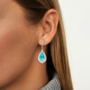 8ctw Pear Cut Paraiba Halo Vintage Drop Earrings