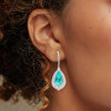 8ctw Pear Cut Paraiba Halo Vintage Drop Earrings