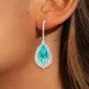 8ctw Pear Cut Paraiba Halo Vintage Drop Earrings