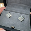 11ctw Princess Cut White Sapphire Classic Stud Earrings