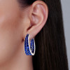 24ctw Invisible Set Blue Sapphire Inside-out Hoop Earrings