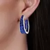 24ctw Invisible Set Blue Sapphire Inside-out Hoop Earrings