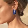 24ctw Invisible Set Blue Sapphire Inside-out Hoop Earrings