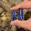 24ctw Invisible Set Blue Sapphire Inside-out Hoop Earrings