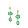 12ctw Oval Cut Emerald Vintage Drop Earrings