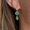12ctw Oval Cut Emerald Vintage Drop Earrings