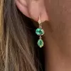 12ctw Oval Cut Emerald Vintage Drop Earrings