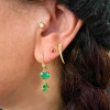12ctw Oval Cut Emerald Vintage Drop Earrings